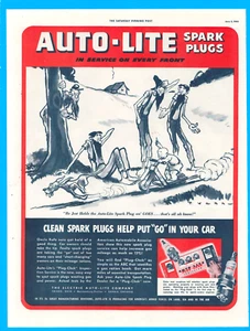 Auto-Lite Sparkplugs automotive hillbillies Toledo vintage print ad 1943 car - Picture 1 of 3