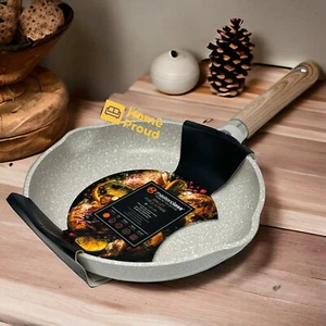 Sartén antiadherente sartén Masterclass colección utensilios de cocina premium 8 pulgadas beige - Imagen 1 de 14