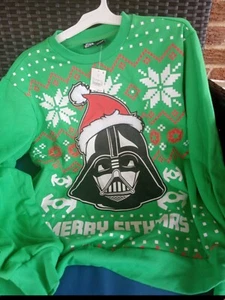 Star Wars grün Urlaub Sweatshirt Erwachsene Medium neu "Merry Sithmas" - Bild 1 von 4