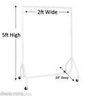 SUPER Heavy Duty WHITE Clothes Rail Storage Hanging Display 2ft 3ft 4ft 5ft 6ft