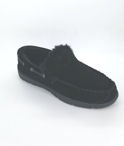 6034 Clarks Mens Suede Venetian Moccasin Slippers Black Size 12M US