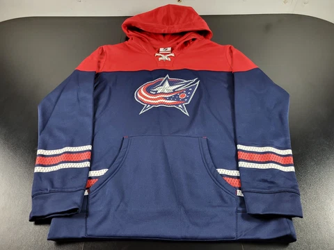 NHL COLUMBUS BLUE JACKETS LONG SLEEVE HOODIE SWEATSHIRT YOUTH  SIZE XL jersey Cover