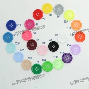 100pcs/lots 4-Holes Resin sewing Buttons shirt Diy 9 10 11 12 15 18 20 23 25mm - Picture 1 of 7