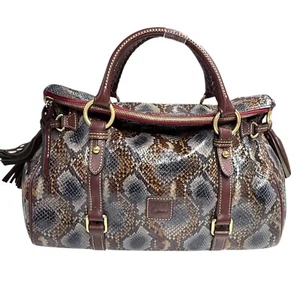 Dooney & Bourke Python geprägt Florentiner Umhängetasche Handtasche LTD Edition X Large - Bild 1 von 16