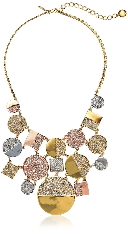 KATE SPADE "LUZ LAS LINTERNAS" DECLARACIÓN BABERO COLLAR PENDIENTES ORO ROSA PLATA Foto 1 de 1