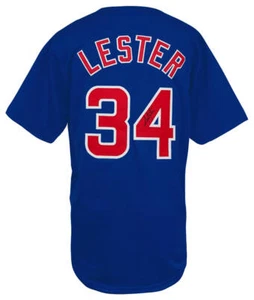 Jon Lester (CUBS) Signed Blue Custom Baseball Jersey - (SCHWARTZ SPORTS COA) - Picture 1 of 3