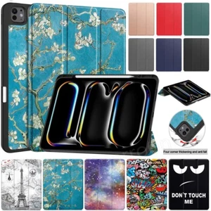 Case For iPad Air 13 / 11 & Pro 13 / 11 2024 PU Leather Cover with Pencil Holder - Picture 1 of 95