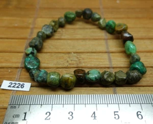 Bracelet baroque vraie TURQUOISE d'Afrique du Sud pierre naturelle AB chips - Picture 1 of 3