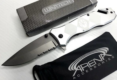 White Power Ranger Pocket Knife Spring Assisted EDC Blade Tigerzord Superhero - Image 1 of 4