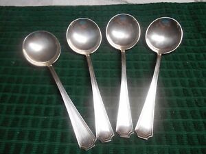 Set of 4 Fairfax Sterling Silver 6 7/8" Round Gumbo Spoons by Gorham NO MONO
