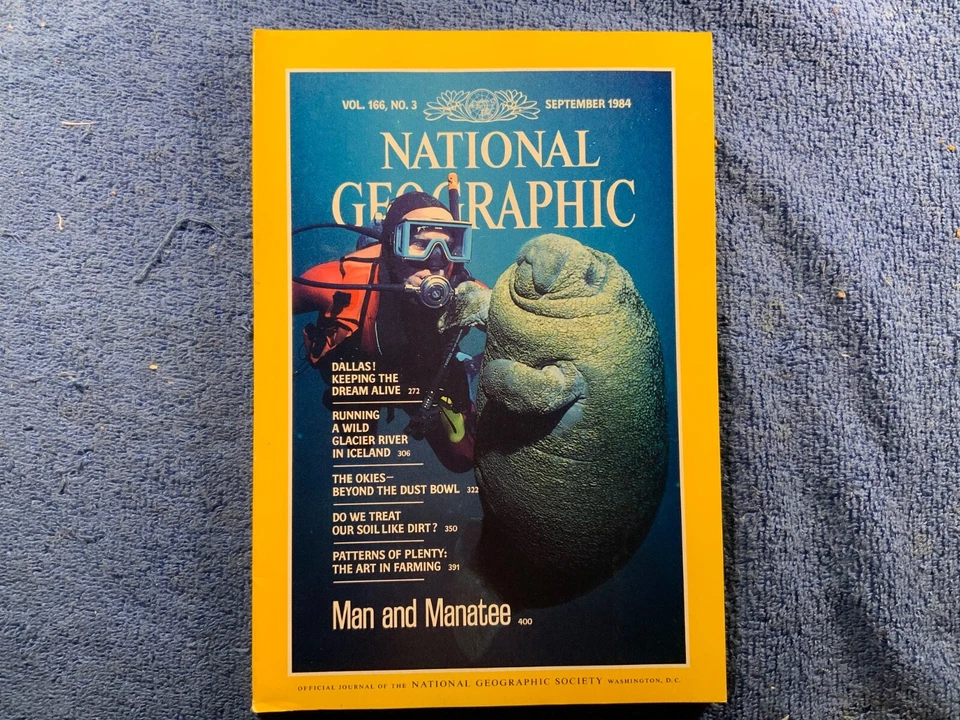 SEP 1984 NATL GEOGRAPHIC - DALLAS/GLACIER RIVER/OKIES/SOIL/FARMING/MAN &MANATEE Foto 1 de 1