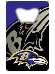 NFL Bottle Opener 2 PACK Credit Card Style Bottle Opener 2x3.5” Baltimore Ravens - Picture 1 of 6