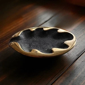 Dayagi Bronze and Brass Leaf Trinket Dish Israel - Picture 1 of 5