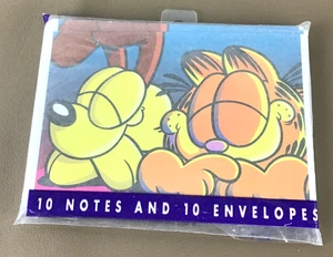Papelería Garfield & Odie 1992 de colección 10 notas plegadas en blanco y 10 sobres NUEVO - Imagen 1 de 7
