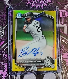 Braden Montgomery - 2025 Bowman Baseball - True Yellow Refractor Auto 27/75 - Bild 1 von 2