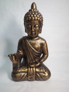 Buddha Shuni Mudra Figurine Porcelain Bronze Toned - Right Hand Path - Pier One - Picture 1 of 14