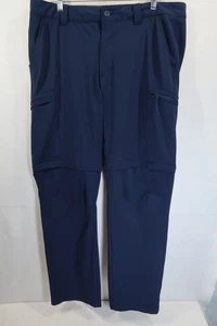 Pantalone Columbia PFG uomo 36x32 blu navy convertibile outdoor escursionismo nylon cargo - Foto 1 di 9