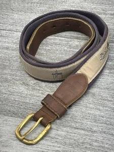 Guy Harvey Fish Leather Fabric Canvas Golf Dress Belt Adult 38 Sailfish Marlin - Picture 1 of 15