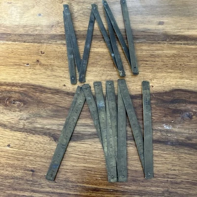 2 Anciens Mètres  en Laiton ou Cuivre de 1 Mètre - Photo 1/4