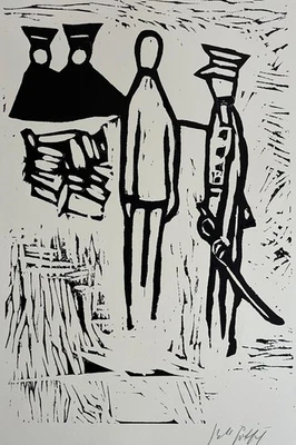 Friedrich Karl Gotsch: Signierter Original Holzschnitt (1) von 1967 - nur 80 Ex. - Bild 1 von 3