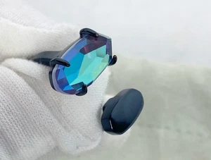 Kendra Scott Pryde Ring Navy Gunmetal & Indigo Dichroic VERY RARE & RETIRED! - Picture 1 of 9