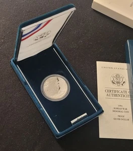 1991-S Korean War Silver Dollar Proof • Commemorative Coin • Box and COA - Picture 1 of 4