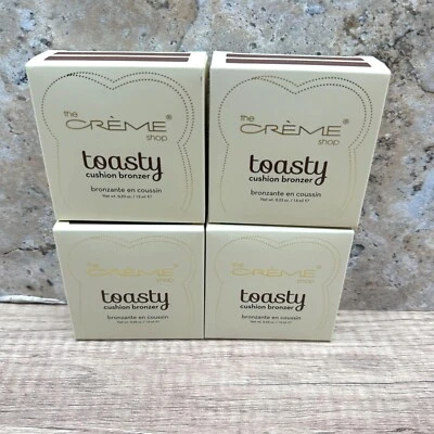 LOTE DE (4) The Creme Shop Cojín Tostado Bronceador Calienta Maquillaje Facial Nuevo en Caja Foto 1 de 4