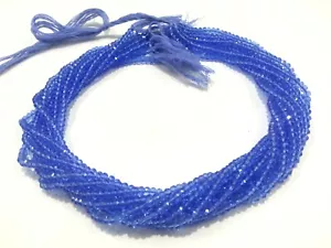 10 hilos de cuentas hidro sueltas de cuarzo azul tanzanita rondelle facetadas de 3-4 mm 12" pulgadas - Imagen 1 de 8