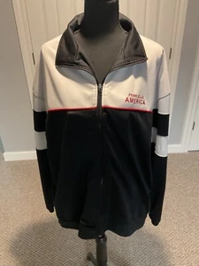 Vintage Perry Ellis America Mens Track Run Jogging SUIT Red White Black Sz L - Picture 1 of 6