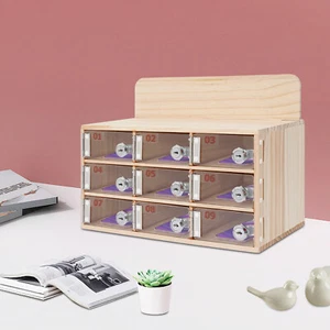 9-Slot Cell Phones Storage Cabinet 3 Tiers Cell Phone Storage Box with Keys - Picture 1 of 15