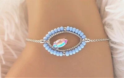 *NUEVO* Y *RETIRADO* ~ Sorrelli ~ "SEERSUCKER" ~ AZUL ~ Pulsera ~ Silvertone  Foto 1 de 4