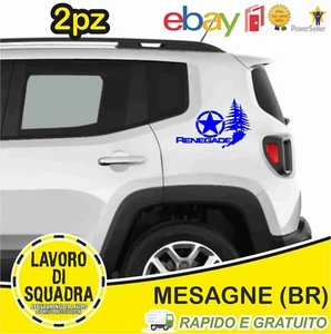 2 Adesivi Stella Militare cm.33 x 22 US ARMY Jeep renegade fuoristrada 4X4 BLU - Picture 1 of 2