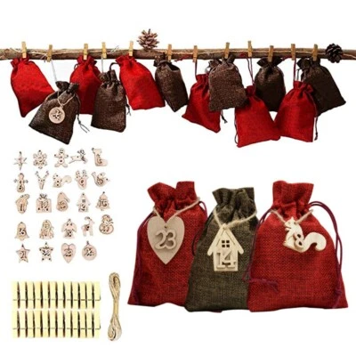Advetntskalender zum befüllen NEW Weihnachtskalender Advent Säckchen selbsfüllen - Bild 1 von 4