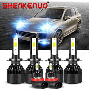 For Porsche Cayenne 2003-2018 6x Combo LED Headlight hi/low Fog Light Blue Bulbs - Picture 1 of 11