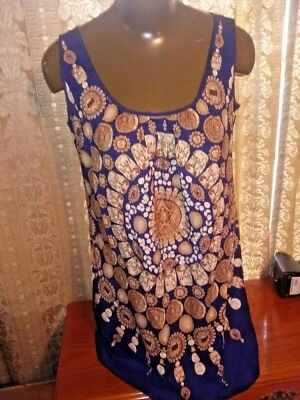 Красивая Nicole Miller без рукавов медальон блузка размер M - Изображение 1 из 3