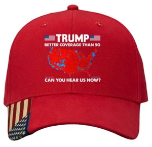 Trump Vance 2024 Can You Hear Us 5G MAGA 45 47 Never Surrender USA Flag Hat Cap - Picture 1 of 13