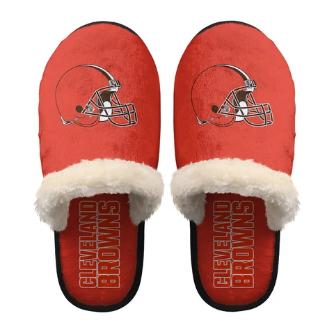 Cleveland Browns Unisex Fleece Slippers Warm Anti-slip House Indoor Shoes Gifts Cover