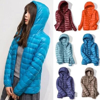 Women's Duck Down Coat Jacket Windproof Warm Hooded Autumn Light Casual - Image 1 of 4