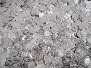 Belly Dancing Coins 10mm Silver 50pc Costume Dance Stage Jewellery - Picture 1 of 2