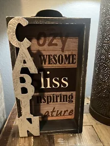New Rustic YOUNG Inc. Cabin Wood And Metal Sign/ Shelf Sitter/Drawer Design - Picture 1 of 6