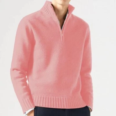 Men's Quarter Zip Sweater Winter And Spring Warm And Cozy - Image 1 of 4
