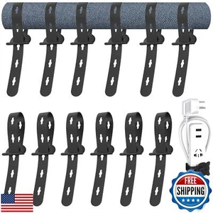 Nearockle 12Pcs Reusable Cable Ties, 10x0.6inch Elastic Silicone Cord Organiz - Afbeelding 1 van 5