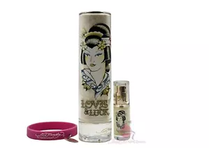 ED Hardy Love & Luck Christian Audigier 3 PC-3.4oz EDP Sp+0.25 EDP Sp+Braclet - Picture 1 of 5
