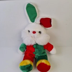 Vintage Colorblock Plush Bunny Red Green Yellow 14’ - Picture 1 of 15