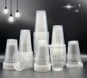 7oz Clear Plastic Cups Reusable for Water Coolers Disposable Plastic Cups - Picture 1 of 11