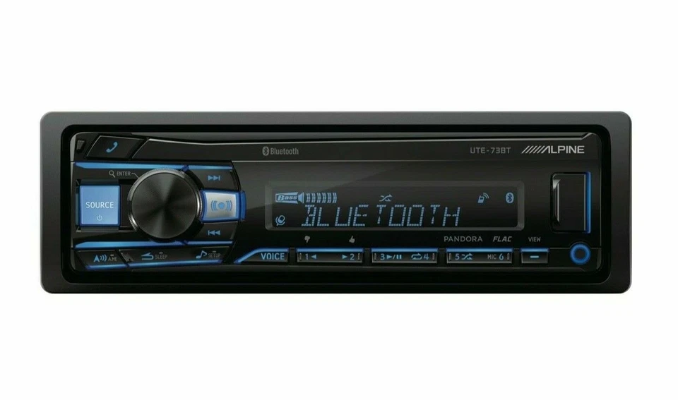 Alpine UTE-73BT, Single-DIN Digital Media Stereo w/ Bluetooth, USB & Auxiliary - Image 1 of 2