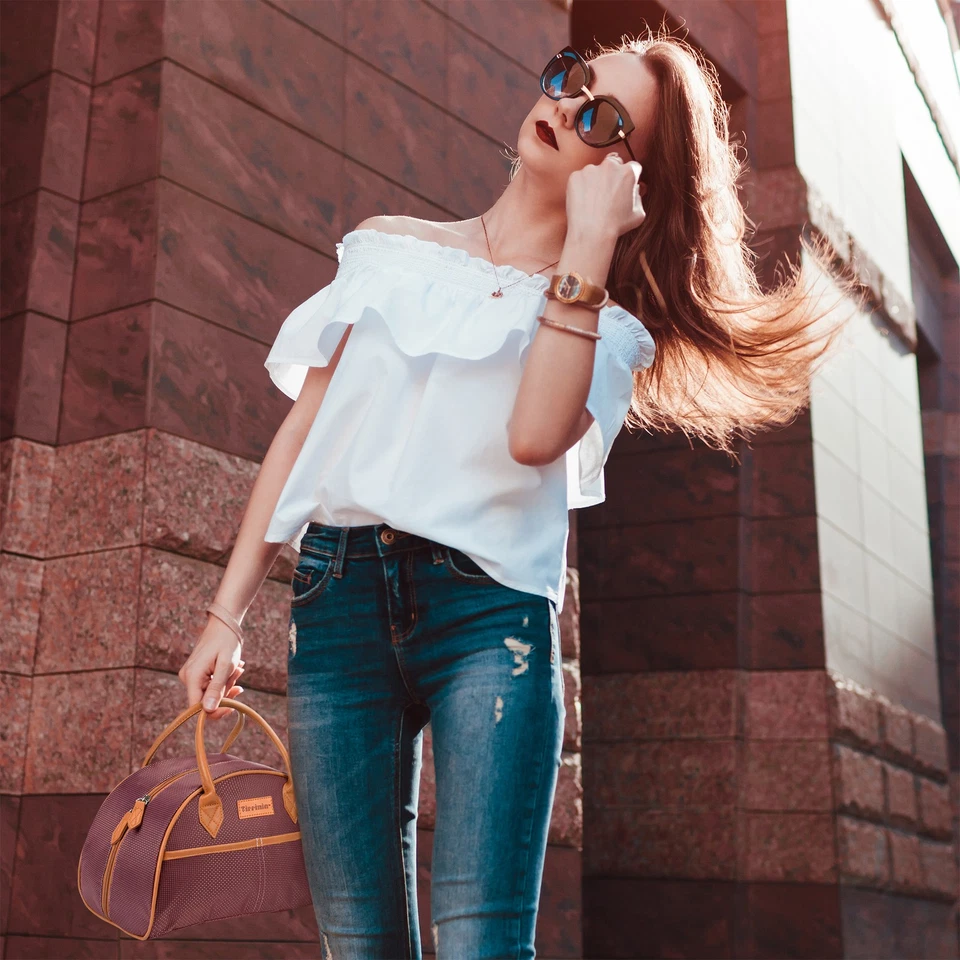 Tirrinia Insulated Lunch Bag for Women w/Leather Handle Reusable Tote Bag for...