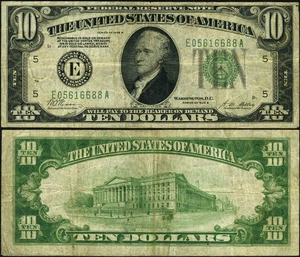 FR. 2002 E $10 1928-B Federal Reserve Note Richmond E-A Block Fine+ - Picture 1 of 3