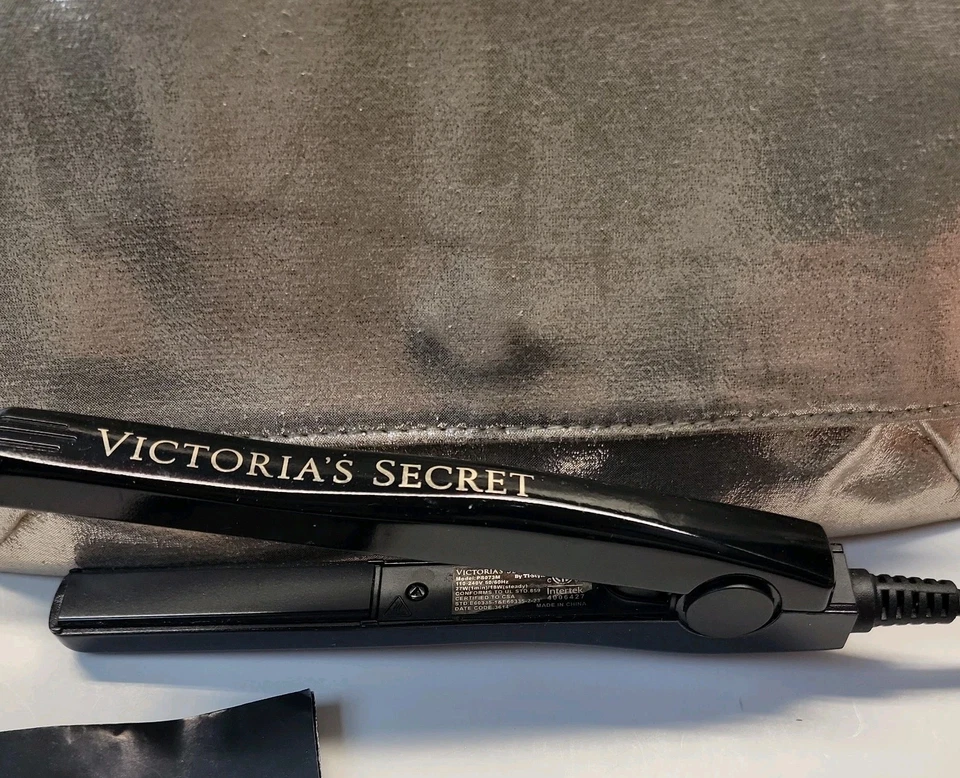 Estuche de Viaje VICTORIA'S SECRET Angel Negro Mini Plano Hierro Cerámica Dorado Brillo  Foto 1 de 4