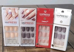 KISS imPRESS Color Press On Nails Short (Lot of 4) - Picture 1 of 18